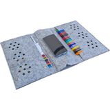 Next Craft Kalemlik Çanta Tablet Boya Kalem Defter Düzenleyici Çanta 4 Gözlü Çok Amaçlı - Açık Gri