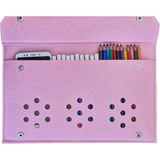 Next Craft Kalemlik Çanta Tablet Boya Kalem Defter Düzenleyici Çanta 4 Gözlü Çok Amaçlı - Açık Pembe