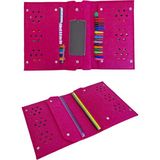 Next Craft Kalemlik Çanta Tablet Boya Kalem Defter Düzenleyici Çanta 4 Gözlü Çok Amaçlı - Fuşya