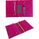 Next Craft Kalemlik Çantası Tablet Boya Kalem Defter Düzenleyici Çanta 4 Gözlü Fuşya Renk