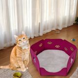 Next Craft Kedi Yatağı Yuvası Evi Minderli Taşınabilir 3 mm Keçe Altıgen Tasarım (Yuva+Minder) - Fuşya