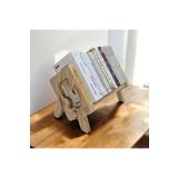 Next Craft Kitaplık Dekoratif Masa Üstü Kitaplık Ofis Ve Ev İçin Doğal Fırınlanmış Ağaç Raf