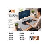 Next Craft Masa Koruyucu Mouse Pad Büyük Keçe Oyuncu Matı 3mm Açık Gri Renk 120x50 cm