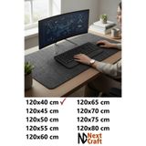 Next Craft Masa Koruyucu Mouse Pad Büyük Keçe Oyuncu Matı 3mm Antrasit Renk 120X40 cm