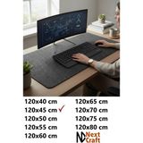 Next Craft Masa Koruyucu Mouse Pad Büyük Keçe Oyuncu Matı 3mm Antrasit Renk 120X45 cm