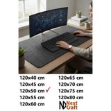 Next Craft Masa Koruyucu Mouse Pad Büyük Keçe Oyuncu Matı 3mm Antrasit Renk 120X50 cm