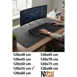 Next Craft Masa Koruyucu Mouse Pad Büyük Keçe Oyuncu Matı 3mm Antrasit Renk 120X55 cm