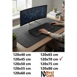 Next Craft Masa Koruyucu Mouse Pad Büyük Keçe Oyuncu Matı 3mm Antrasit Renk 120X70 cm