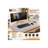 Next Craft Mouse Pad Masa Koruyucu Büyük Keçe Oyuncu Matı 3mm Açık Gri Renk 140x60 cm