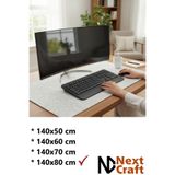 Next Craft Mouse Pad Masa Koruyucu Büyük Keçe Oyuncu Matı 3mm Açık Gri Renk 140x80 cm