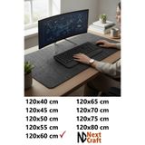 Next Craft Mouse Pad Masa Koruyucu Büyük Keçe Oyuncu Matı 3mm Antrasit Renk - 130X65 CM