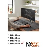 Next Craft Mouse Pad Masa Koruyucu Büyük Keçe Oyuncu Matı 3mm Antrasit Renk - 140X80 CM