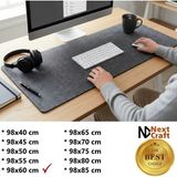 Next Craft Mouse Pad Masa Koruyucu Büyük Keçe Oyuncu Matı 3mm Antrasit Renk - 98X60 CM