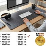Next Craft Mouse Pad Masa Koruyucu Büyük Keçe Oyuncu Matı 3mm Antrasit Renk - 98X70 CM
