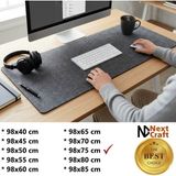 Next Craft Mouse Pad Masa Koruyucu Büyük Keçe Oyuncu Matı 3mm Antrasit Renk - 98X75 CM