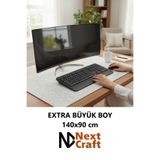 Next Craft Mouse Pad Masa Koruyucu Extra Büyük Keçe Oyuncu Matı 3mm 140x90 cm Açık Gri Renk