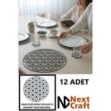 Next Craft Supla Amerikan Servis Keçe 34 cm Tabak Tava Tencere Altlığı Sofra Servis Sunum Yanmaz 12 Adet