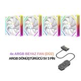 Next Gaming NG-D120W 4x Argb Pwm 120MM Kasa Fanı Beyaz