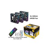 Next Gaming NG-O120B 3 Adet 120MM Argb Fan 11X Argb Pwm Slot Kontrolcü ve Kumanda Siyah