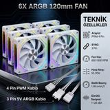 Next Gaming NG-O120WHITE 120MM Kasa Fanı - 6 Adet - Beyaz
