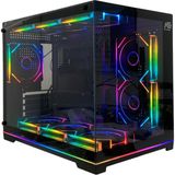 Next Gaming Orion Neon 6x Argb Fan Kumanda ve Kontrolcü Micro Atx Boş Bilgisayar Kasası Siyah