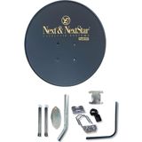 NEXT NEXTSTAR 70cm Ofset Çanak Anten Siyah Full Set + Tekli Lnb + 10 Metre Kablo + 2 Adet Konnektör