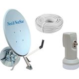 NEXT NEXTSTAR 80 Cm Next Nextstar Ofset Çanak Anten Full Set Tekli Lnb 25 Mt Anten Kablosu 150020