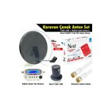 NEXT NEXTSTAR Antenci 40cm Delikli Karavan Çanak Anten Seti +Next HD Uydu Alıcısı +Dijital Uydu Bulucu