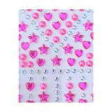 Next Plus Lisanslı Pembe 3D Gem Taş Telefon Saç Yüz Tırnak Yapışkanlı Çıkartma Sticker