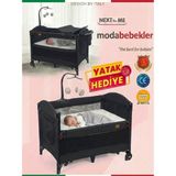 Next To Me Anne Yanı Park Beşik Yatak Hediyeli Premium Tasarım - Siyah