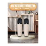nextbuy 2 Adet Kablosuz Mikrofon K12 Mini Hoparlör 5 Ses Efektli El Mikrofonu