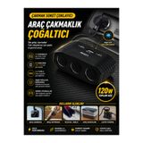 nextbuy 3 Port Araç Çakmaklık Çoğaltıcı Usb-Type-C 120W Araba Çakmak Soket Çoklayıcı Usb Şarj Aleti