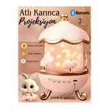 nextbuy Atlı Karınca Tavşan Bluetooth Şarjlı Gece Masa Lambası Projektör Dönen Gece Led Yıldızlı Işığı