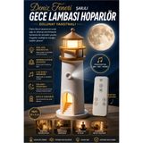 nextbuy Deniz Feneri Bluetooth Hoparlör Dolunay Atmosfer Yansıtmalı Projektör Şarjlı Masa ve Gece Lambası