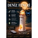 nextbuy Deniz Feneri Projeksiyon Gece Lambası Ay Yansıtmalı Bluetooth Hoparlör Şarjlı LED Işık Aydınlatma