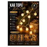 nextbuy Kar Topu Led Işık 4 Metre 20 Led 3x Pilli Yılbaşı Ağaç Aydınlatma Süsü Gün Işığı Sarkıt Dizeleri
