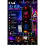 nextbuy Şarjlı Mikrofonlu 20W*2+15W Bluetooth Hoparlör 8x2 Extra Bass Parti Eğlence Led Işıklı Sd Kart Fm Usb Girişli Speaker