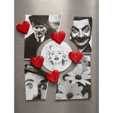 nextprintx Buzdolabı Magneti - Buzdolabı Süsü - Kalpli Magnet -6'lı Set - Kırmızı