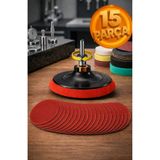 Nextra 115 mm Cırt Zımpara Kağıdı El Zımparaları Ucu Seti Matkap Aparatı Avuç Içi Spiral Taşlama 15PARÇA