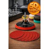 Nextra 115 mm Cırt Zımpara Kağıdı El Zımparaları Ucu Seti Matkap Aparatı Avuç Içi Spiral Taşlama 50 Parça
