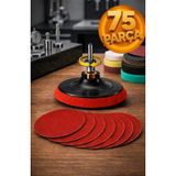 Nextra 115 mm Cırt Zımpara Kağıdı El Zımparaları Ucu Seti Matkap Aparatı Avuç Içi Spiral Taşlama 75 Parça