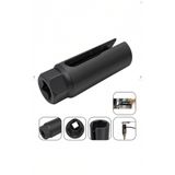 NEXTRA 22mm Oksijen Sensör Anahtarı Lambda Sensörü Söküm Aparatı 1/2" Kare Uçlu Yarıklı Soket 90mm (SİYAH)