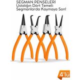 Nextra Profesyonel 4'lü Segman Pensesi Seti | Iç Dış Eğri Düz Uçlu Yaylı Pense Takımı | 18 cm |