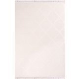 Nexus Luxury Carpet Halı Torino 1008 Beyaz Bohem İskandinav Tarz Halı BEYAZ 80 x 300
