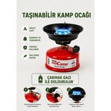 Nexvora Çakmak Gazı Ile Doldurulabilen Taşınabilir Kamp Ocağı; Kamp, Piknik, Balıkçılık ve Doğa Yürüyüşlerinde Pratik Kullanım Sunan Kompakt Gazlı Ocak.