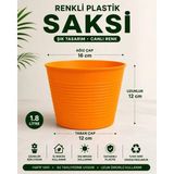 Nexvoria 15 Pot Saksı Set | Canlı Renk | Dayanıklı Gövde | Tabaksız | Çiçek ve Bitki Yetiştirme Saksısı | 1.8 Litre Turuncu Plastik Saksı