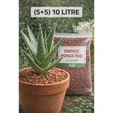 NEXVORİA Kırmızı Ponza Taşı 5-15 MM (5+5) 10 LİTRE – Doğal Toprak Havalandırıcı Saksı ve Bahçe İçin