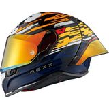 Nexx X.R3R Glıtch Racer Karbon Turuncu-Mavi Kask - XL - Çok Renkli