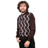 Neyir Erkek Polo Yaka Desenli Yün Kazak 1340406 Kahverengi L