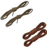 NEYSTORE 1 Çift 200 cm Koyu Kahverengi + 1 Çift 200 cm Bej renkli, Çift Katmanlı, Sağlam, Dayanıklı, Fitilli, Yuvarlak Bot Bağcığı, Ayakkabı Bağcığı(2 Çift)